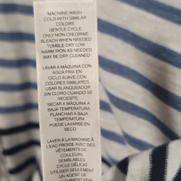 Chicos Zenergy Radley Striped Button Front  Duster Cardigan W/Pockets SZ 1=M - Picture 8 of 11